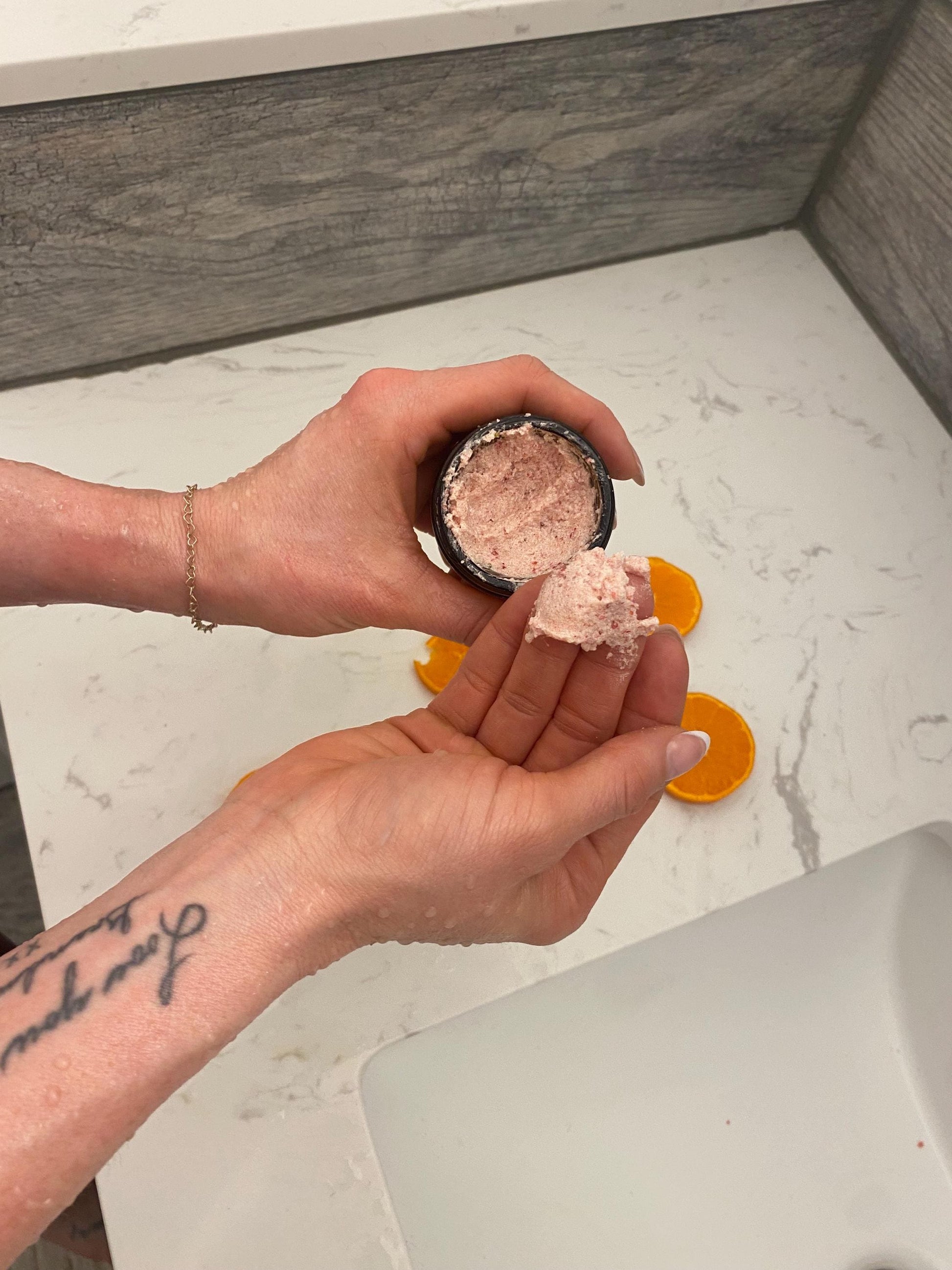 Organic Sugar Scrub | Raw Cane Sugar, Coconut Oil, Strawberry, Tallow & Essential Oils | Natural Exfoliant | 2oz | Clean Skincare Gift